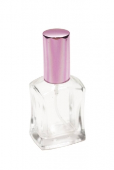 Parfümflakon 15ml inkl. Alu-Zerstäuber und kappe rosa eckig